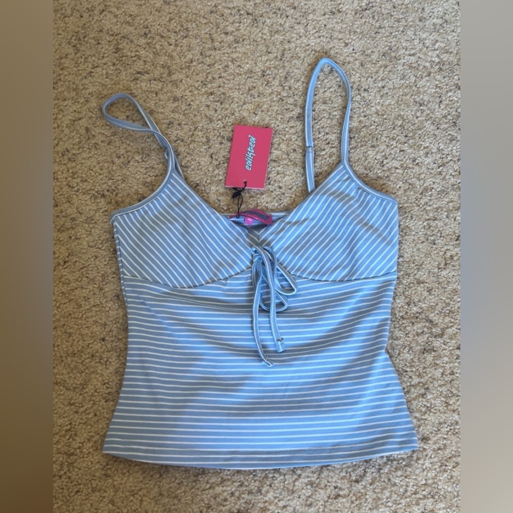 Edikted blue and white stripe nwt tank top